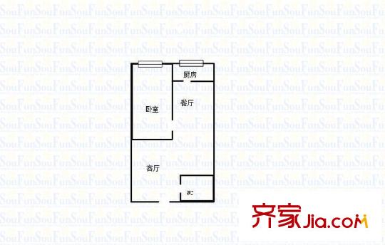 制錦市小區(qū) 1室 戶型圖