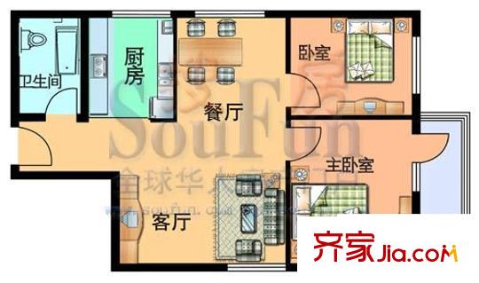 實(shí)力榮祥花園 2室 戶型圖