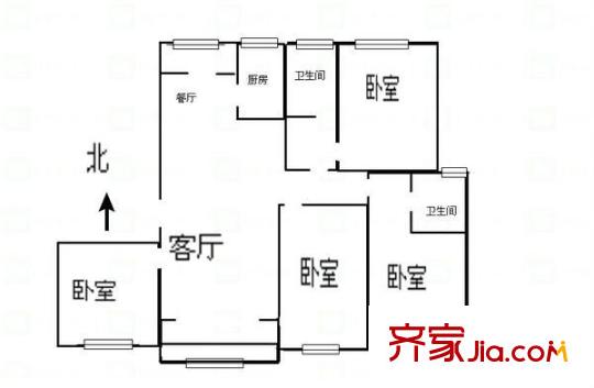 綠地新里盧浮公館 4室 戶型圖