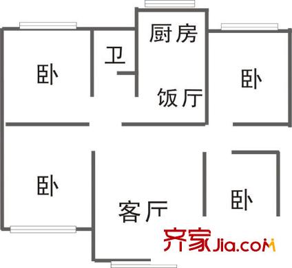 閔子騫路單位宿舍 4室 戶型圖