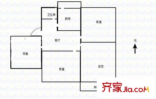 閔子騫路單位宿舍 4室 戶型圖