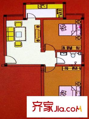 城投美里新居戶型圖戶型圖 2室1廳1衛(wèi)
