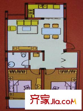 城投美里新居戶型圖戶型圖 2室1廳1衛(wèi)