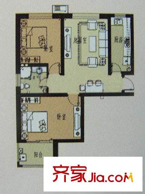 城投美里新居戶型圖戶型圖 2室1廳1衛(wèi)