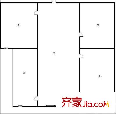 泉城花園 2居室 戶型圖