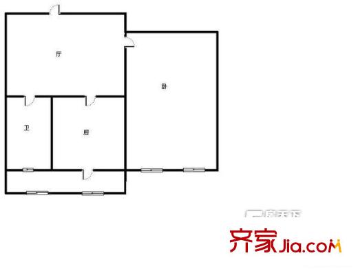 閔子騫路單位宿舍 1室 戶型圖