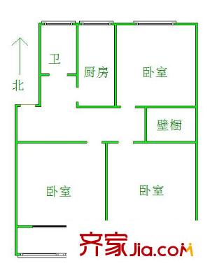 閔子騫路單位宿舍 2室 戶型圖