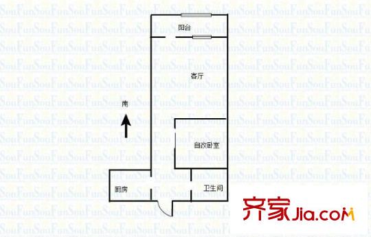 制錦市小區(qū) 1室 戶型圖