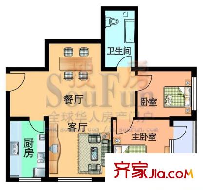 實(shí)力榮祥花園 2室 戶型圖