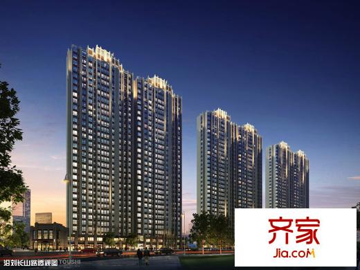 綠地國際花都外景圖沿劉長山路透視圖