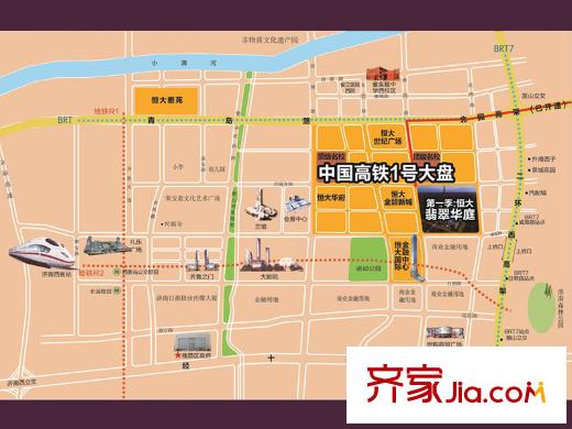 恒大翡翠華庭區(qū)位圖