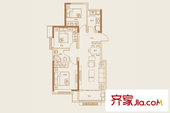 新城?香溢紫郡16#、21#樓A戶型 3室2廳1衛(wèi)1廚