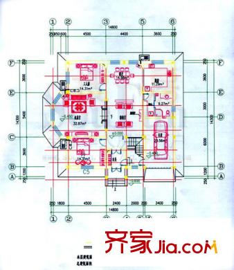 琵琶島山水豪庭戶型圖一層平面圖 2室