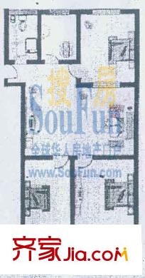 南山麗景戶型圖3室2廳1衛(wèi)