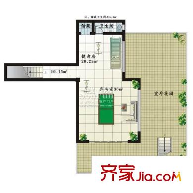 蟠龍山水戶型圖A房型-半地下層 3室4廳5衛(wèi)