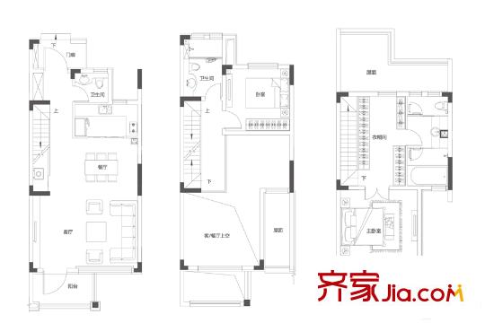 華潤城?仰山二期山居?采薇戶型 2室2廳3衛(wèi)1廚