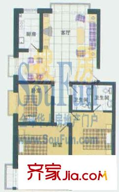仲宮山水庭院戶型圖3室2廳2衛(wèi)