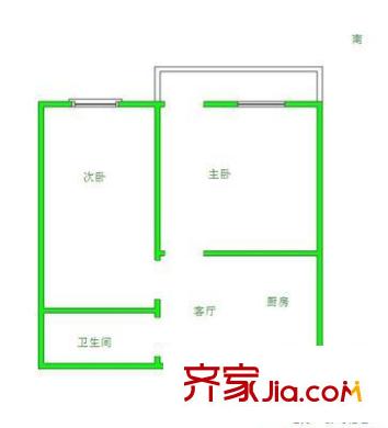華山黃河河務局宿舍戶型圖黃河河務局宿舍 2室 戶型圖 2室1廳1衛(wèi)1廚