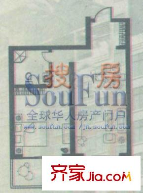 偉東城市精英領(lǐng)域戶型圖一室兩廳一衛(wèi)戶型 1室2廳1衛(wèi)