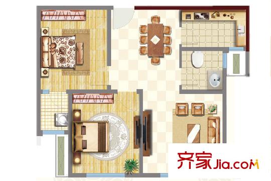 明湖?太學苑3號樓標準層陽光兩室 2室2廳1衛(wèi)1廚