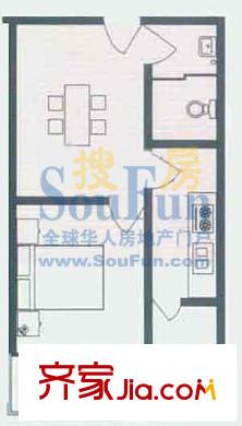 金豐山莊戶型圖1室1廳1衛(wèi)