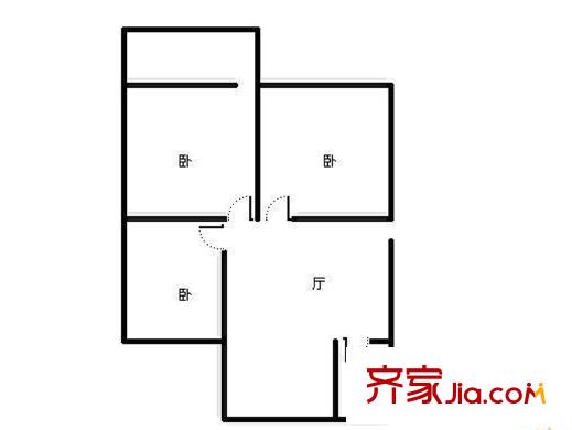 華能氣動(dòng)元件廠宿舍 3居室 戶型圖