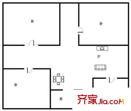 林東花園 3室 戶型圖