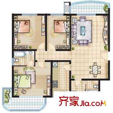 華山黃河河務局宿舍戶型圖黃河河務局宿舍 3室 戶型圖 3室2廳1衛(wèi)1廚