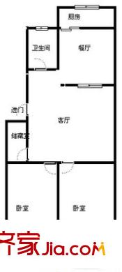 華山黃河河務局宿舍戶型圖黃河河務局宿舍 2室 戶型圖 2室2廳1衛(wèi)1廚