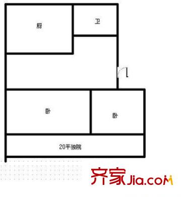 段店花園 2室 戶型圖