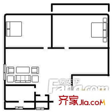 石門小區(qū)戶型圖600x600 2室2廳1衛(wèi)1廚
