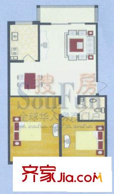 石橋新苑戶型圖兩室兩廳一衛(wèi)戶型 2室2廳1衛(wèi)