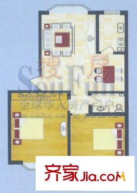 石橋新苑戶型圖兩室兩廳一衛(wèi)戶型 2室2廳1衛(wèi)
