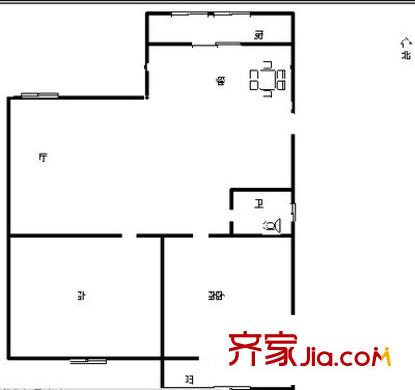 工業(yè)北路派出所宿舍 2室 戶型圖
