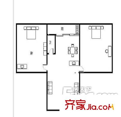 玉函路自來水公司宿舍戶型圖濟(jì)南 玉函路自來水公司 戶型圖 2室2廳1衛(wèi)1廚