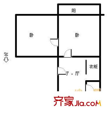 六里山南路干休所宿舍戶型圖英雄山路干休所宿舍 2室 戶型圖 2室1廳1衛(wèi)1廚