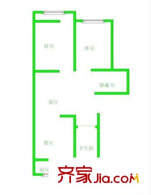 山大四宿舍 2室 戶型圖