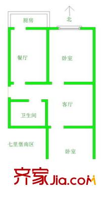 山大四宿舍 2室 戶型圖