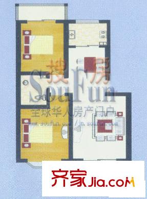 石橋新苑戶型圖兩室兩廳一衛(wèi)戶型 2室2廳1衛(wèi)
