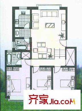 康和苑戶型圖322 132.5 3室2廳2衛(wèi)1廚