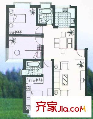 康和苑戶型圖322 114.6 3室2廳2衛(wèi)1廚