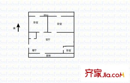 雙龍龍昌苑 3室 戶(hù)型圖