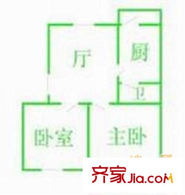 八里橋城建單位宿舍 2室 戶型圖