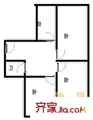 水屯路單位宿舍 3室 戶型圖