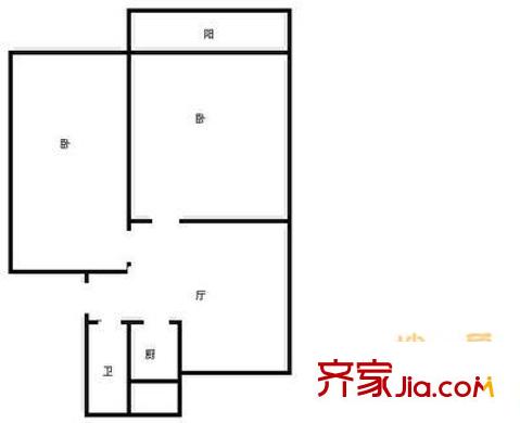 省委黨校宿舍 2室 戶型圖