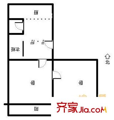 六里山南路干休所宿舍戶型圖英雄山路干休所宿舍 2室 戶型圖 2室1廳1衛(wèi)1廚