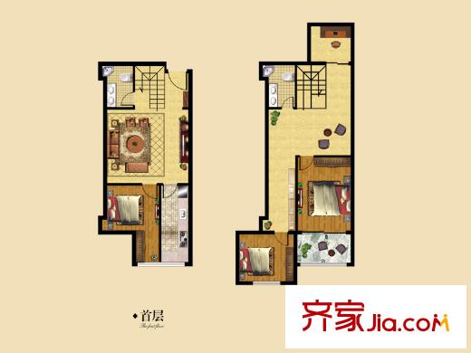 歐亞大觀商都一期A1、A2棟樓D戶型 3室2廳2衛(wèi)1廚