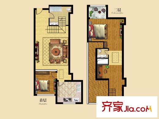 歐亞大觀商都一期A1、A2棟樓A1戶型 2室1廳1衛(wèi)1廚