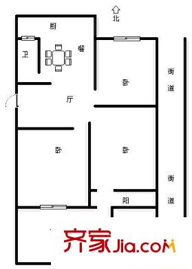 楊莊東路單位宿舍 3室 戶型圖