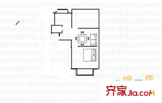 八里橋城建單位宿舍 2室 戶型圖